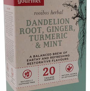 Khoisan RooiBos Dandelion root ginger turmeric and Mint Tea 20 tbags