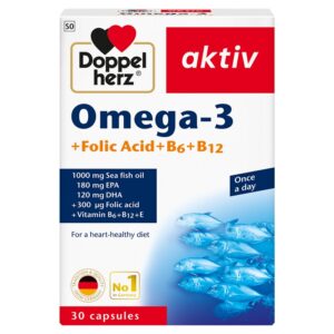DOPPEL HERZ - Omega-3+Folic Acid+B6+B12 (30 Tablets)