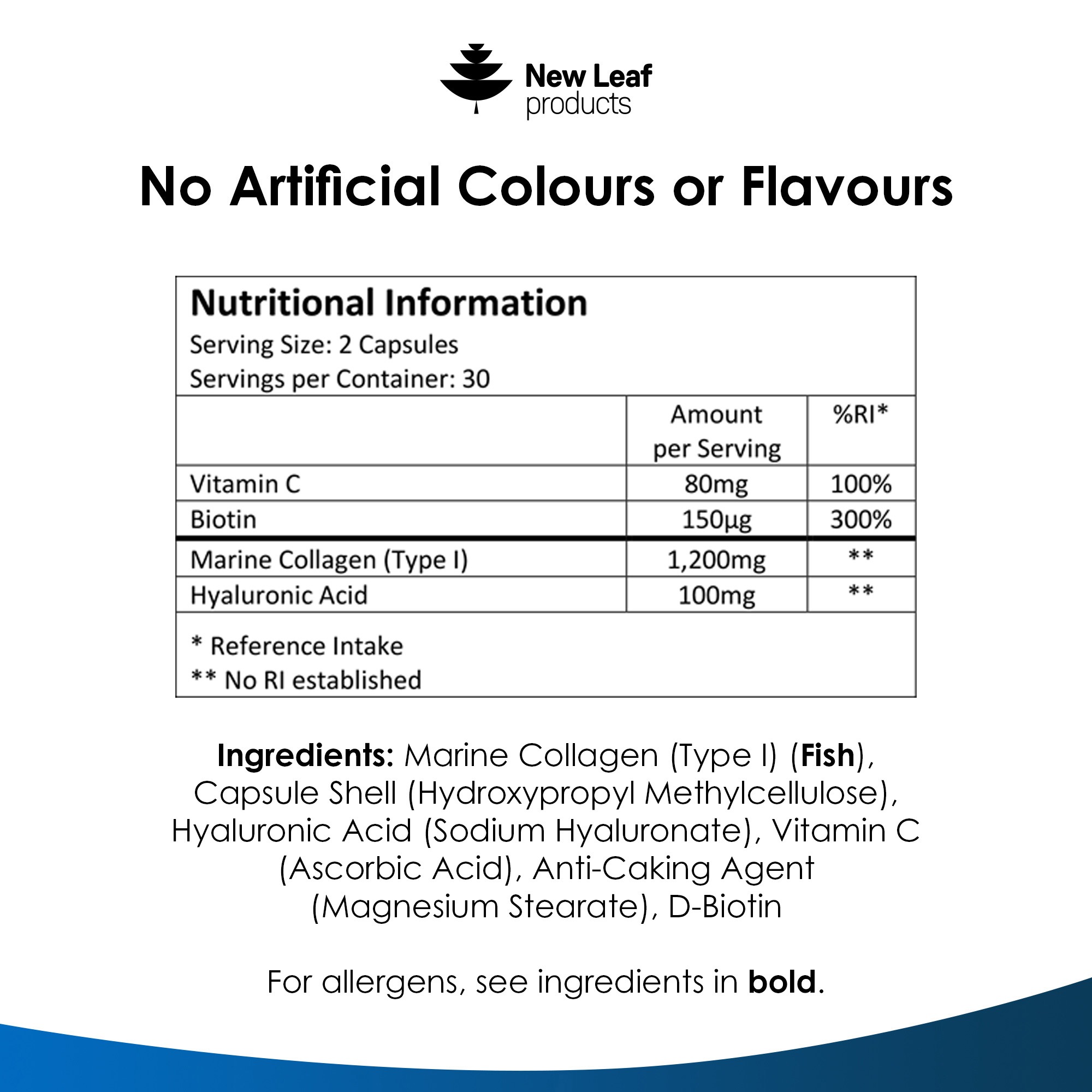 New leaf - 100% Marine Collagen High Strength Complex 60 cap - Image 2